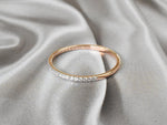 Thin Diamond Half Eternity Ring in White Gold, Yellow Gold, and  Rose Gold