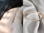 Thin Diamond Half Eternity Ring in White Gold, Yellow Gold, and  Rose Gold