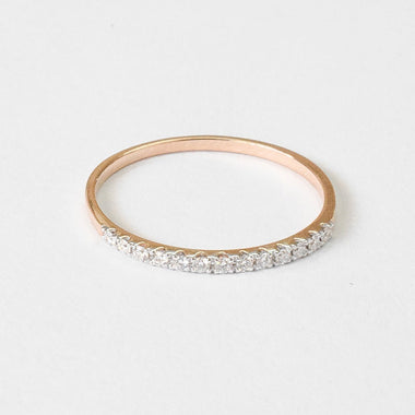 Diamond Half Eternity Band in Solid Gold