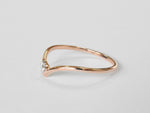 V Ring with Round Diamond in White Gold, Yellow Gold and Rose gold