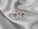10k 14k 18k gold Circle Diamond Stud Earrings / Round Diamond Studs / Pave Diamond / Tiny Dainty Stud Earrings / Simple Diamond Earrings - Jewels By Tarry