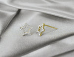 Tiny Diamond Star Stud Earrings / 18k 14k 10k Solid Gold / Star Earrings / Pave Diamond / Natural Diamond Everyday Tiny Earrings / OJGD20/37 - Jewels By Tarry