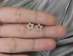 Tiny Diamond Star Stud Earrings / 18k 14k 10k Solid Gold / Star Earrings / Pave Diamond / Natural Diamond Everyday Tiny Earrings / OJGD20/37 - Jewels By Tarry