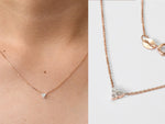 Trio Diamond Necklace in 10k 14k 18 Solid Gold