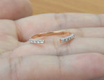 Open Diamond Ring in 10k 14k 18k Gold / Thin Gold Ring / Diamond Stacking Ring / Promise Ring / Birthday Gift / Graduation Gift