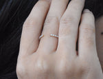Open Diamond Ring in 10k 14k 18k Gold / Thin Gold Ring / Diamond Stacking Ring / Promise Ring / Birthday Gift / Graduation Gift