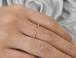 Open Diamond Ring in 10k 14k 18k Gold / Thin Gold Ring / Diamond Stacking Ring / Promise Ring / Birthday Gift / Graduation Gift