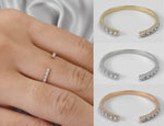 Open Diamond Ring in 10k 14k 18k Gold / Thin Gold Ring / Diamond Stacking Ring / Promise Ring / Birthday Gift / Graduation Gift