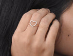 Heart Diamond Ring / Diamond Love Ring / 10k 14k 18k Gold Ring / Minimalist Ring / Valentine Jewelry / Engagement Wedding Anniversary
