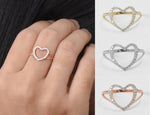 Heart Diamond Ring / Diamond Love Ring / 10k 14k 18k Gold Ring / Minimalist Ring / Valentine Jewelry / Engagement Wedding Anniversary