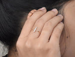 Diamond Ring / 10k 14k 18k Gold Ring / Micro Pave Diamond Stackable Ring / Elongated Pave Diamond Ring Wedding Ring Promise Ring