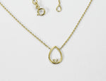 Open Pear Floating Diamond Pendant Necklace