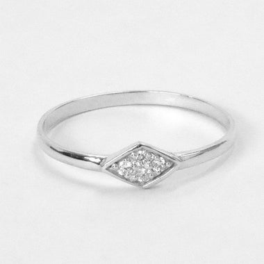 Micro Pave Dainty Diamond stacking ring white gold