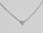 Diamond Solitaire Triangle Necklace in 10k,14k, and 18k Gold