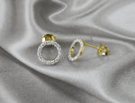 10k 14k 18k gold Circle Diamond Stud Earrings / Round Diamond Studs / Pave Diamond / Tiny Dainty Stud Earrings / Simple Diamond Earrings - Jewels By Tarry