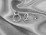 10k 14k 18k gold Circle Diamond Stud Earrings / Round Diamond Studs / Pave Diamond / Tiny Dainty Stud Earrings / Simple Diamond Earrings - Jewels By Tarry