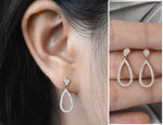 Diamond Teardrop Stud Earrings / 10k 14k 18k Gold Earrings / Pave Round Diamond Simple Stud Earrings Mothers Day Gift / OJGD20/47 - Jewels By Tarry