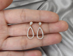 Diamond Teardrop Stud Earrings / 10k 14k 18k Gold Earrings / Pave Round Diamond Simple Stud Earrings Mothers Day Gift / OJGD20/47 - Jewels By Tarry