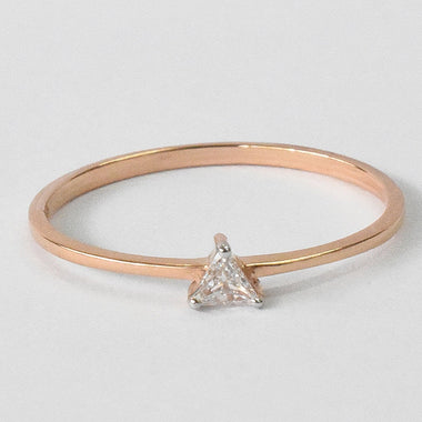 Triangle Cut Diamond Thin Gold Ring