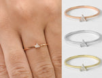 Triangle Cut Diamond Thin Gold Ring