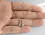 Diamond Teddy Bear Charm Necklace in 10k 14k 18k Gold