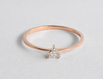 Triangle Shape Brilliant Cut Diamond Ring in 10k 14k 18k Gold