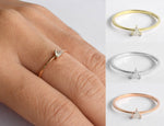 Triangle Shape Brilliant Cut Diamond Ring in 10k 14k 18k Gold