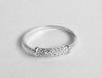 Micro Pave Wedding Diamond Ring in 10k 14k 18k Gold / Half Eternity Diamond Ring / Thin Dainty Diamond Cluster Engagement Ring