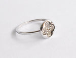 Diamond Clover Ring / Dainty Diamond Clover Ring / Natural Round Diamond Ring / Diamond Flower Ring / Pave Cluster Lucky Clover Ring / DR112 - Jewels By Tarry