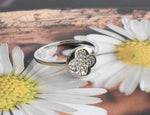 Diamond Clover Ring / Dainty Diamond Clover Ring / Natural Round Diamond Ring / Diamond Flower Ring / Pave Cluster Lucky Clover Ring / DR112 - Jewels By Tarry