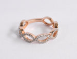 SALE ! 18k Diamond Infinity Ring / Twisted Band Ring / Diamond Wedding Band / Pave Diamond Ring / Eternity Ring / Rose Gold Ring / DR32 - Jewels By Tarry