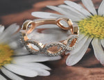 SALE ! 18k Diamond Infinity Ring / Twisted Band Ring / Diamond Wedding Band / Pave Diamond Ring / Eternity Ring / Rose Gold Ring / DR32 - Jewels By Tarry