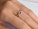 SALE ! 18k Diamond Infinity Ring / Twisted Band Ring / Diamond Wedding Band / Pave Diamond Ring / Eternity Ring / Rose Gold Ring / DR32 - Jewels By Tarry
