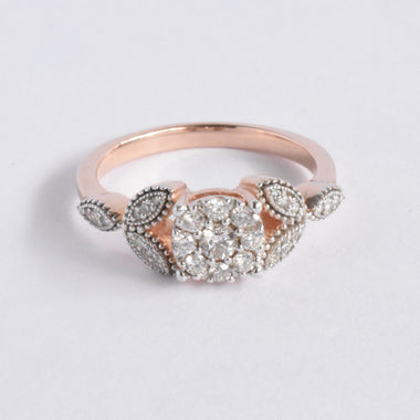 30% OFF SALE ! 18k Rose Gold Diamond Ring / Natural 0.28 CTW Diamond Ring / Statement Cocktail Pave Wedding Anniversary Ring / DR68 - Jewels By Tarry