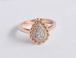 SALE ! Pear Shape Engagement Ring / Pear Cluster Diamond Ring / Handmade Diamond Wedding Engagement Ring With Diamond / DR161 - Jewels By Tarry