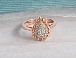 SALE ! Pear Shape Engagement Ring / Pear Cluster Diamond Ring / Handmade Diamond Wedding Engagement Ring With Diamond / DR161 - Jewels By Tarry