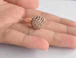 SALE ! Unique 18k Rose Gold  Dome Shape Pave Diamond Statement Ring / Pave Diamond Dome Cluster Ring / 0.35 CTW Natural Diamond Ring / DR163 - Jewels By Tarry