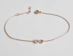Infinity Charm Diamond Bracelet in Solid Gold
