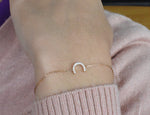 Diamond Lucky Horseshoe Bracelet in 10k, 14k, and 18k Gold