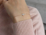 Mini Cross Diamond Bracelet in 10K, 14K, and 18K Gold
