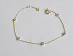 Diamond Station Bracelet with Natural Brilliant Round Cut