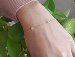 Diamond Station Bracelet with Natural Brilliant Round Cut