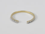 Open Diamond Ring in 10k 14k 18k Gold / Thin Gold Ring / Diamond Stacking Ring / Promise Ring / Birthday Gift / Graduation Gift