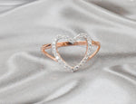 Heart Diamond Ring / Diamond Love Ring / 10k 14k 18k Gold Ring / Minimalist Ring / Valentine Jewelry / Engagement Wedding Anniversary