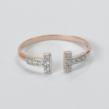 Two Bar 0.10 ctw Diamond Ring