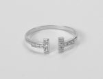 Two Bar 0.10 ctw Diamond Ring