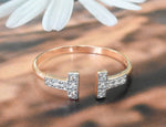 Two Bar 0.10 ctw Diamond Ring
