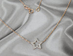 Star Charm Necklace with Genuine 0.14 ctw Diamonds