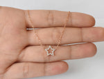 Star Charm Necklace with Genuine 0.14 ctw Diamonds
