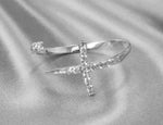 Open Cross ring with Pave Setting Diamonds
